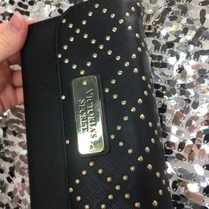 Victoria’s Secret Black Wristlet w Metal Detailing